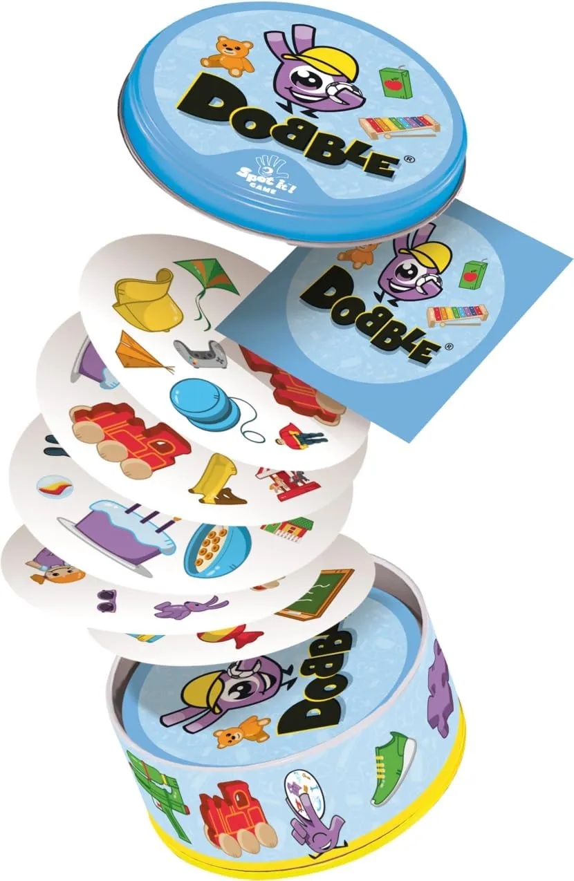 | 15 Minutes Playing Time Asmodee | Dobble Kids | Card irresistible foul crawl accident residual antibiotic Game | Ages 6  | 2-8 Players 