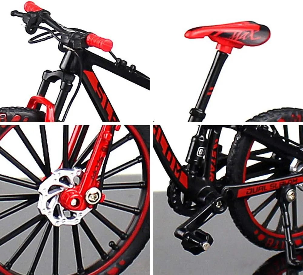 ! Alloy Mini Downhill Mountain Bike Toy$ Die-cast BMX canyon boy Finger Bike Model for Collections (Black/Red) YEIBOBO 
