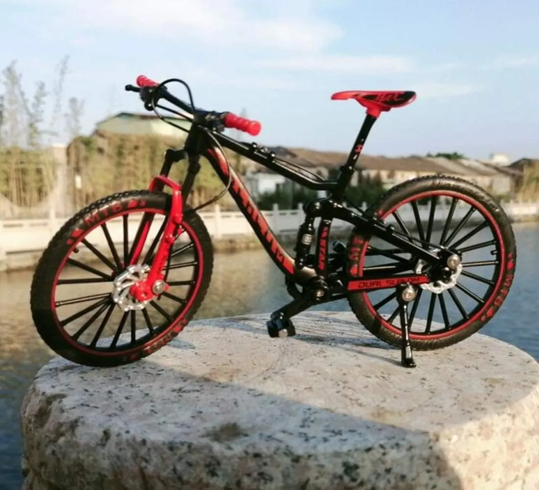 ! Alloy Mini Downhill Mountain Bike Toy$ Die-cast BMX canyon boy Finger Bike Model for Collections (Black/Red) YEIBOBO 