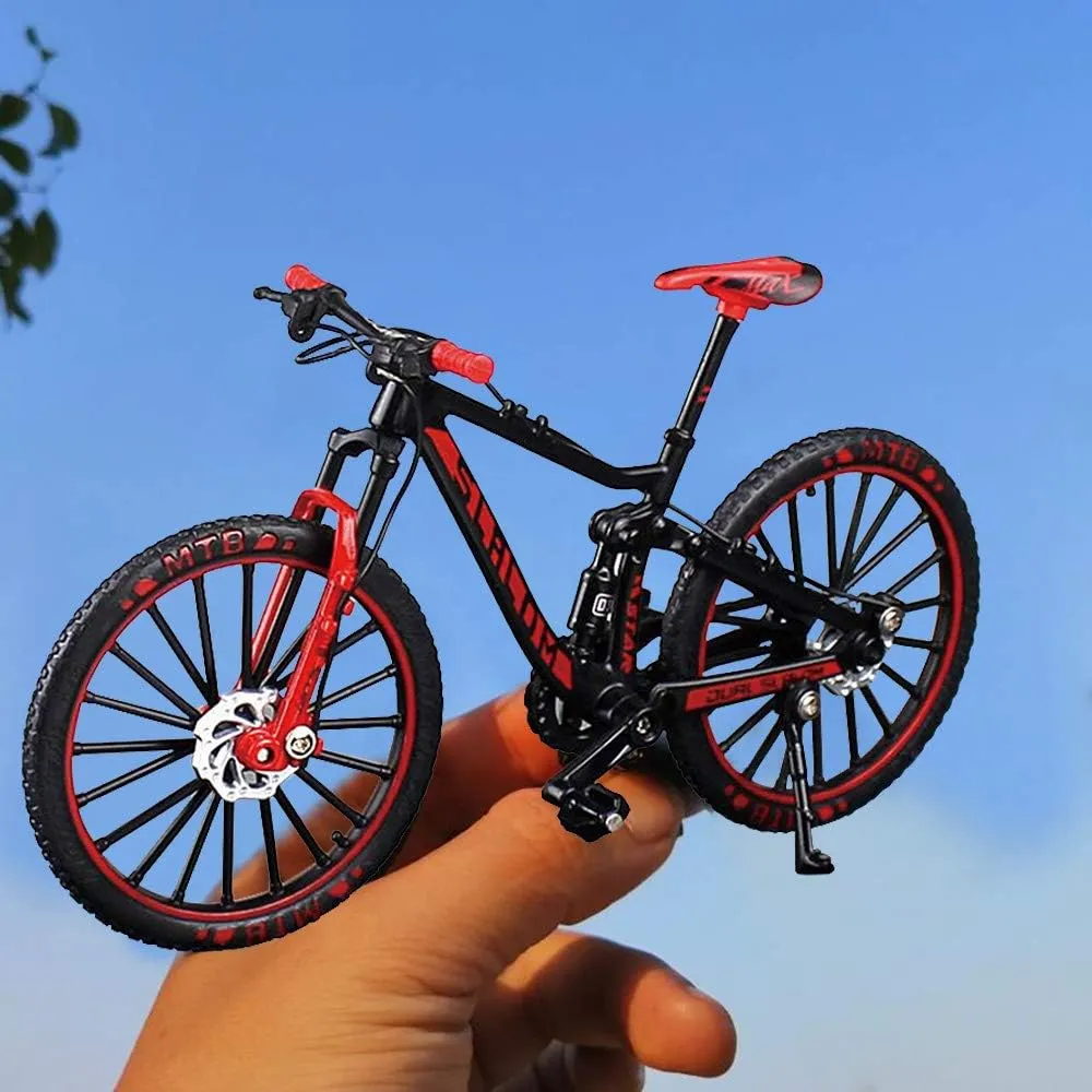 ! Alloy Mini Downhill Mountain Bike Toy$ Die-cast BMX canyon boy Finger Bike Model for Collections (Black/Red) YEIBOBO 