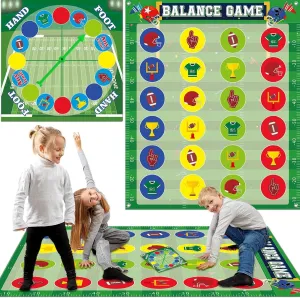 - American Football Theme Pose Balance Game, Sports Party Favor, Indoor Outdoor Interactive Games For Kid Adult - Promotes Physical handicap Activity, Family Board Game Mat for Home Lawn Yard Giant Floor Games 