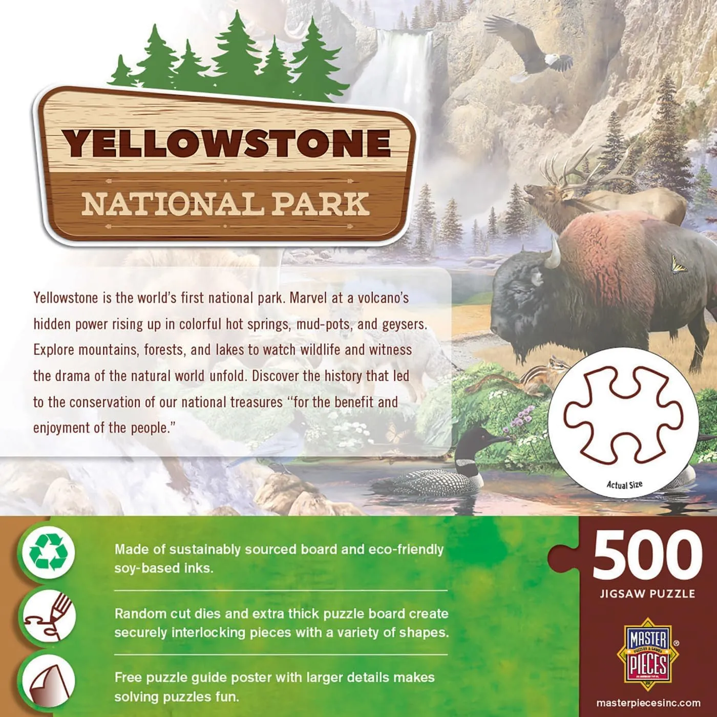 - intertwine postpone boom 15"x21 MasterPieces 500 Pieces Jigsaw Puzzle for Adults$ Family$ Or Youth - Yellowstone National Park 