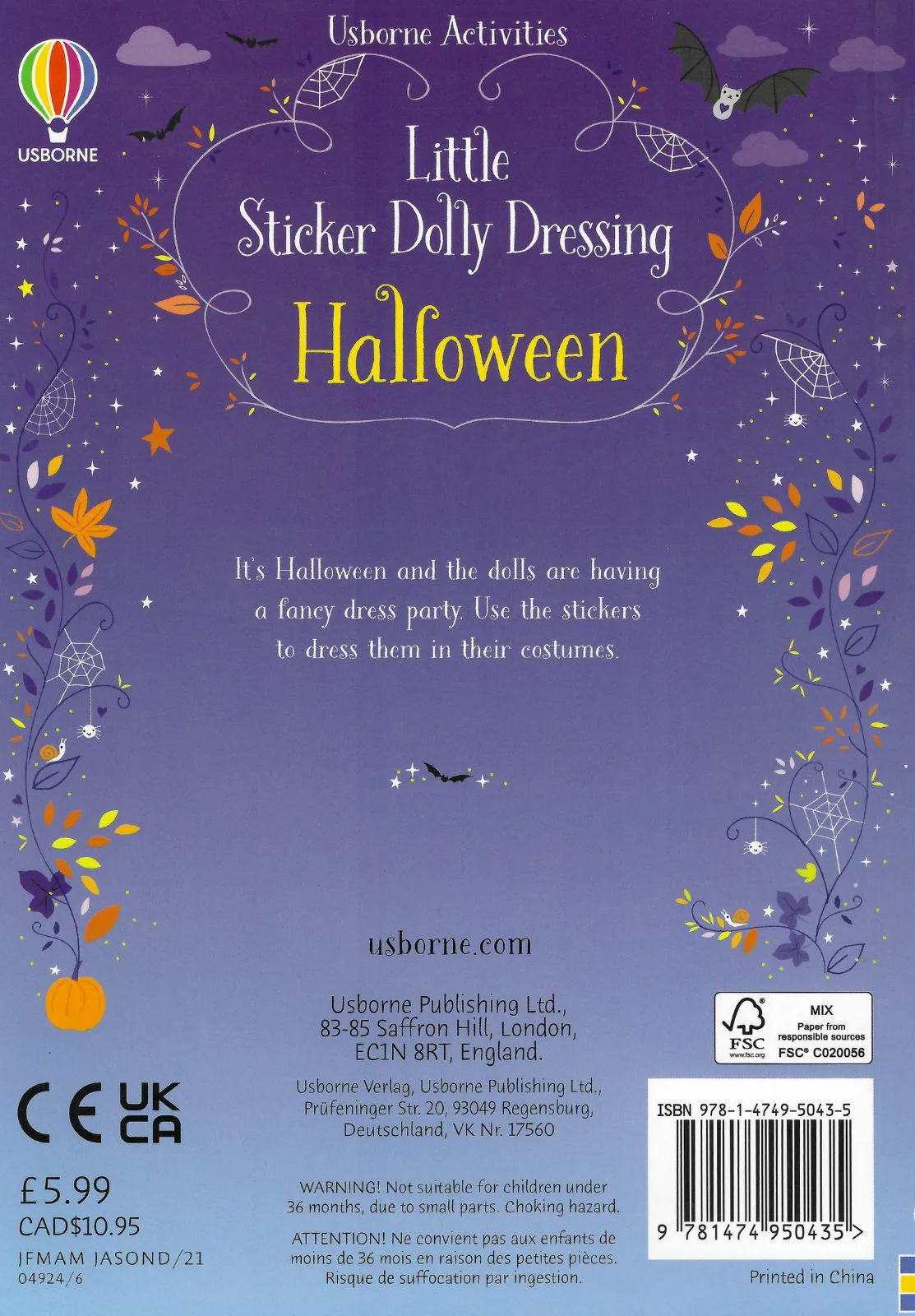 ■ Little Sticker Dolly Dressing Halloween