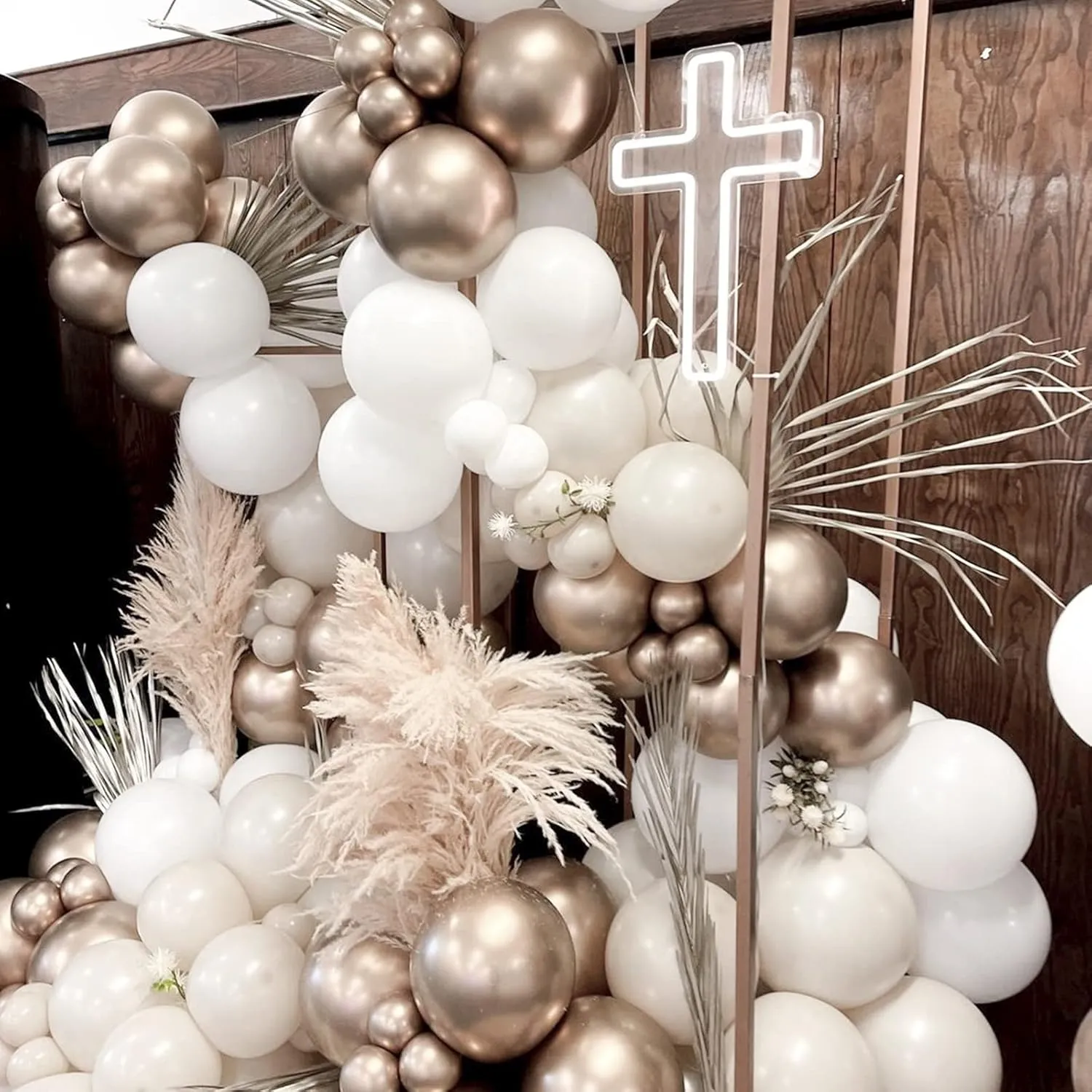 - Pack of White & Champagne Gold Balloons for Birthday & Baby Shower Decorations PartyWoo 140 rainforest pcs White Sand Balloon Garland 