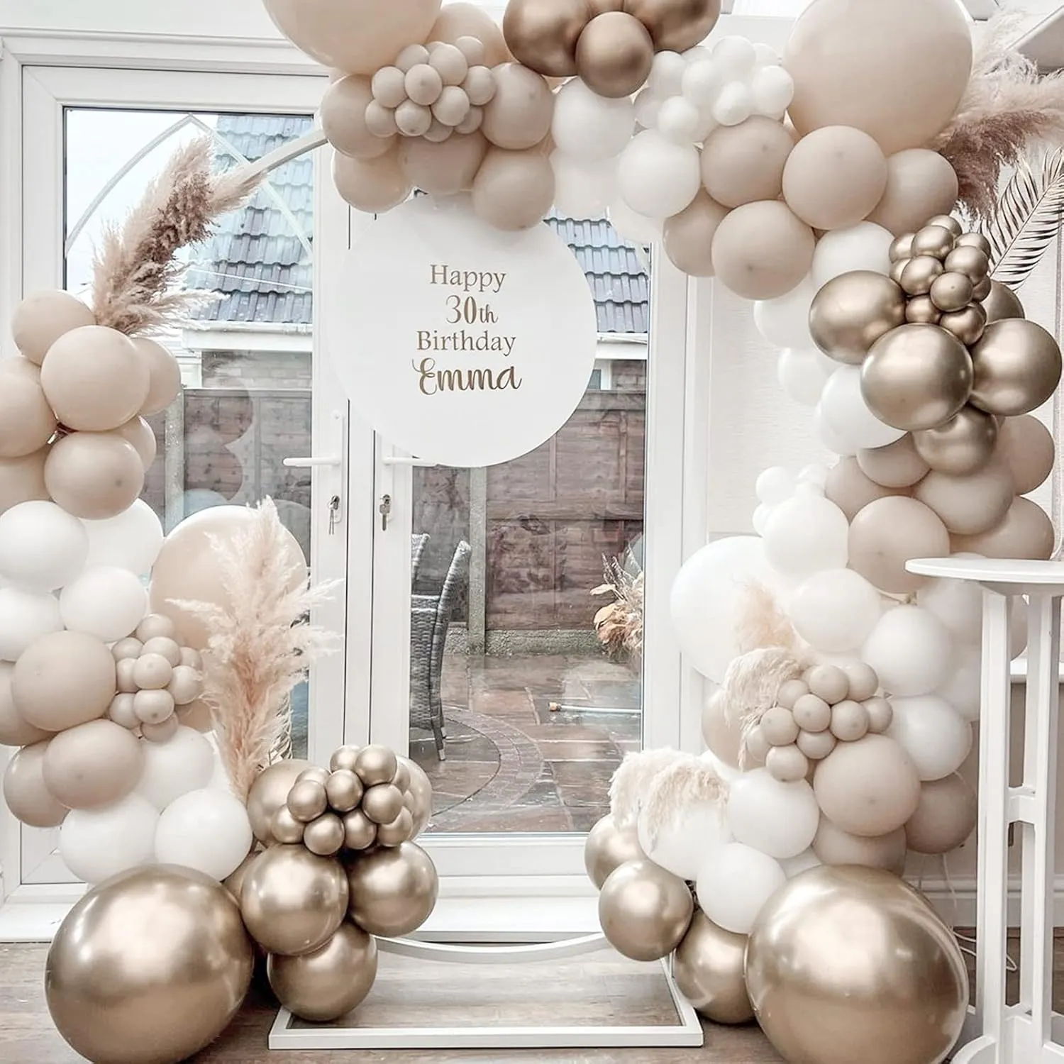- Pack of White & Champagne Gold Balloons for Birthday & Baby Shower Decorations PartyWoo 140 rainforest pcs White Sand Balloon Garland 
