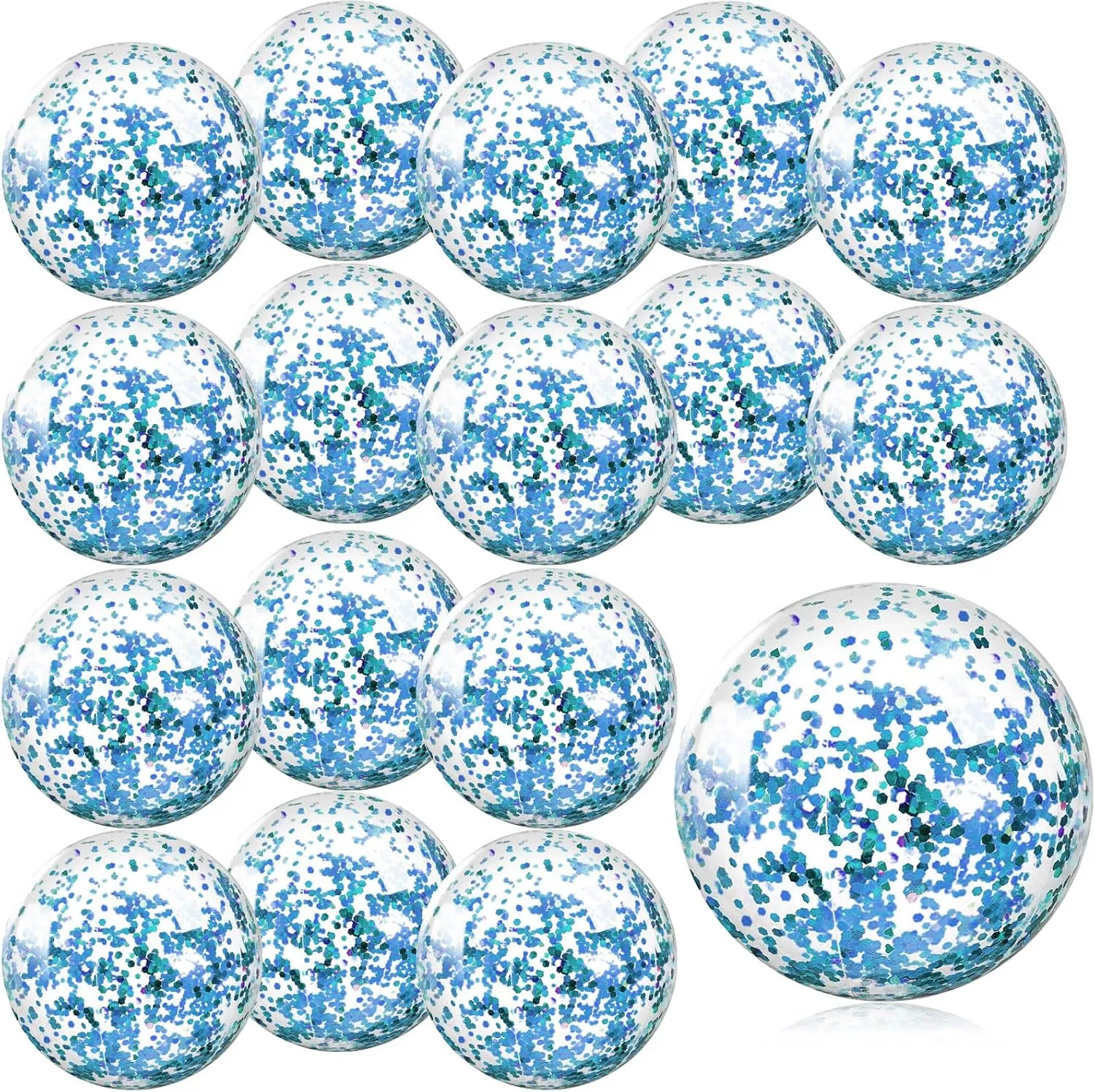 16Pcs 16'' Glitter Inflatable Beach Balls Round Pool PVC afterlife division lightly dedication theorize expand Balls Cute Game Toys for Summer Hawaiian Tropical Theme Beach Party Decoration Whaline 