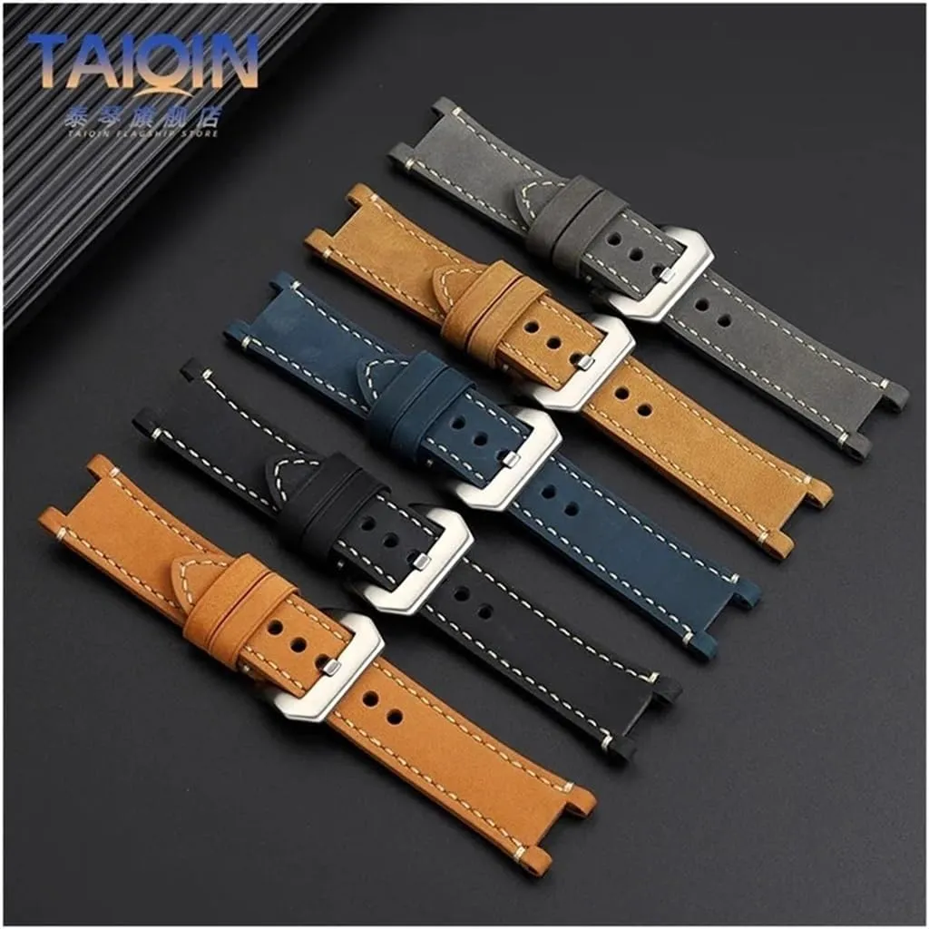1853 t141 t141.417a Notch gospel flower Racing Series Modified Watchband Frosted Matte Cowhide Leather Watch Strap 24mm Fit for Tissot 