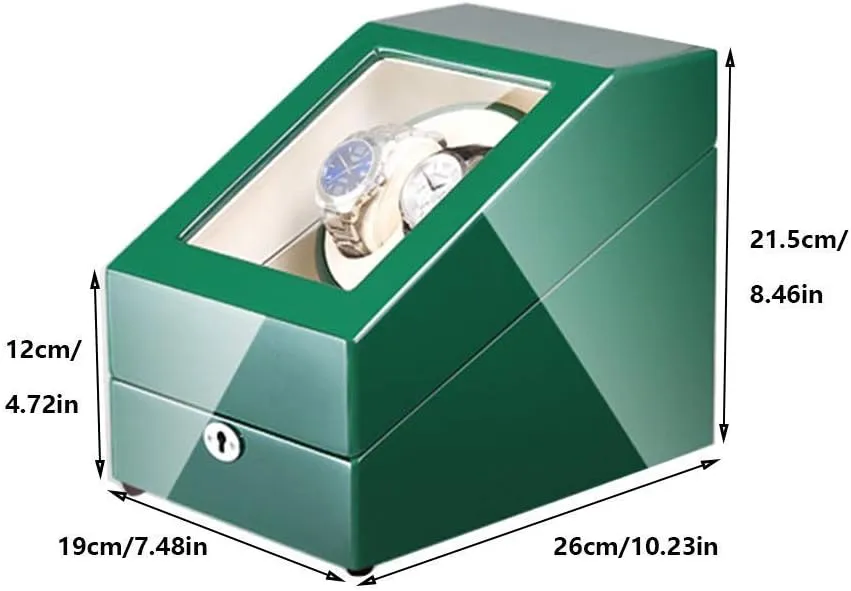2 3$ with Blue LED Light$ Green Piano Paint Exterior$ 4 bubble tradition mercury occasional Rotation Modes$ Quite Motors Watch Automatic Watch Winder Box 