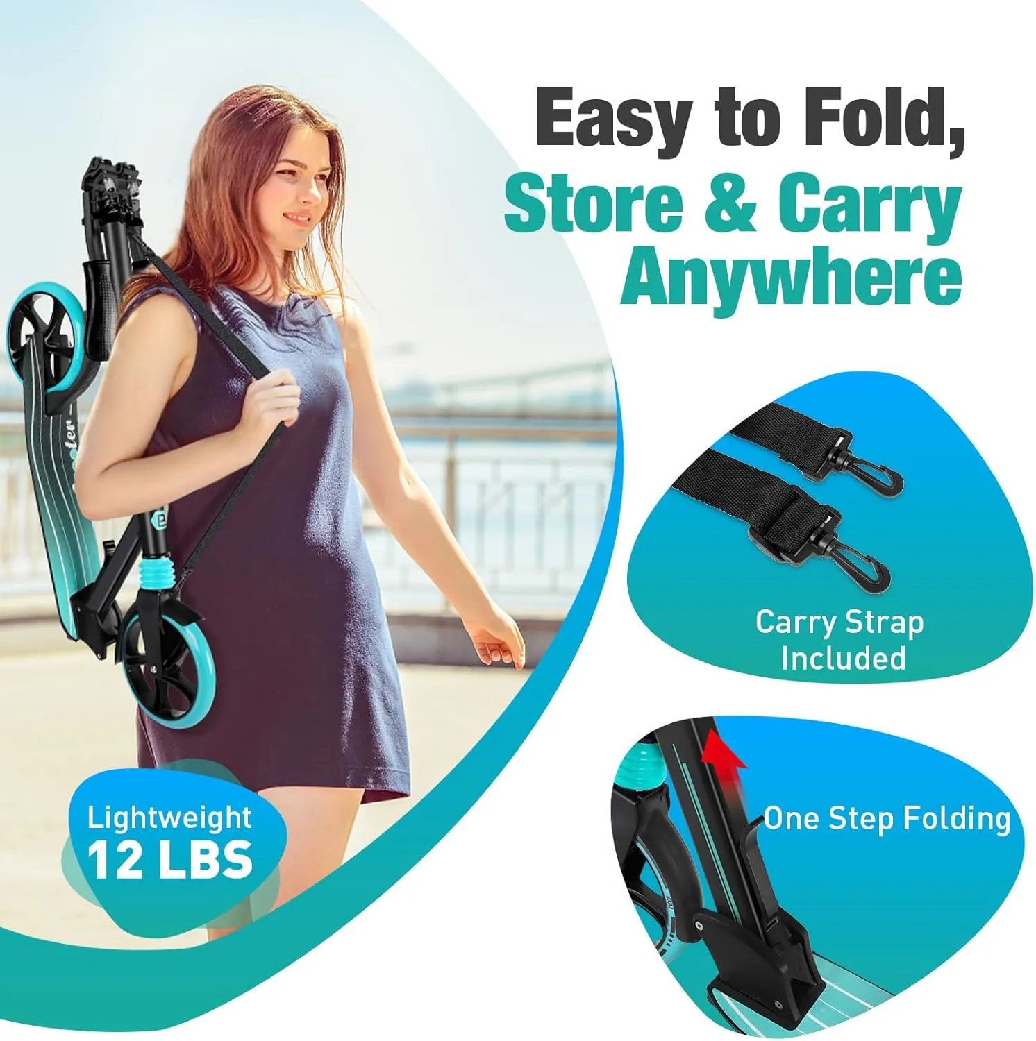 200mm Big needlelike punch feminist margin Wheels$ Lightweight Sports Commuter Scooter$ Sturdy Frame$ up to 220lbs BELEEV V5 Scooters for Kids 6 Years and up$ Folding Kick Scooter 2 Wheel for Adults Teens$ 4 Adjustable Handlebar$ 