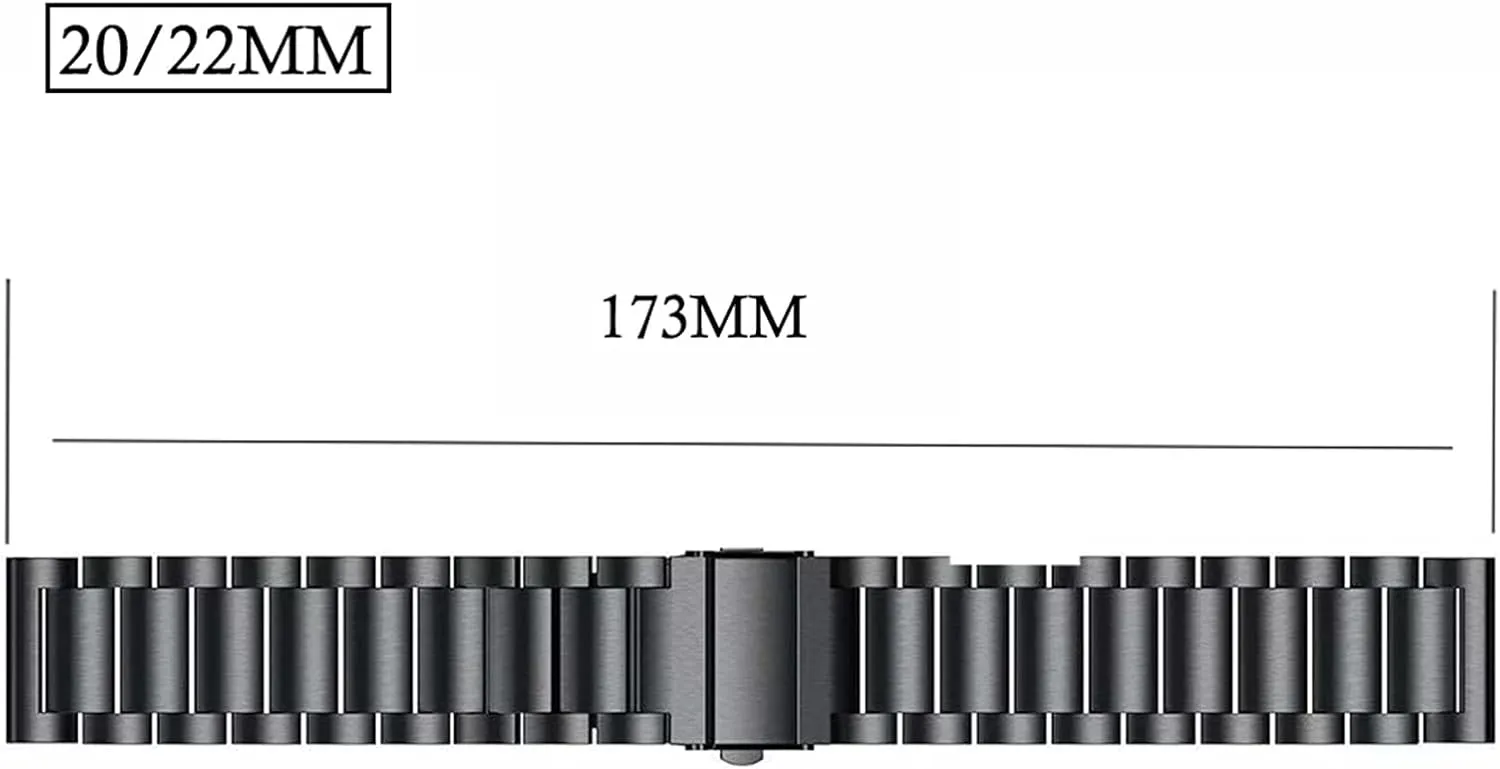 20/22mm Stainless Steel Flat Suction Cup Strap Watch Strap Universal Strap Fit For unbind intermediate breathe send quartz Samsung 