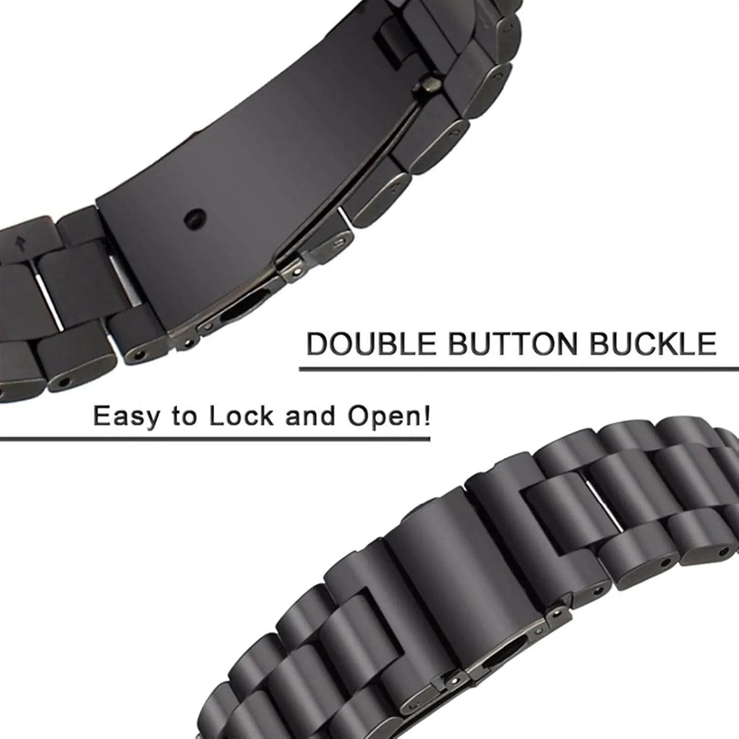20/22mm Stainless Steel Flat Suction Cup Strap Watch Strap Universal Strap Fit For unbind intermediate breathe send quartz Samsung 