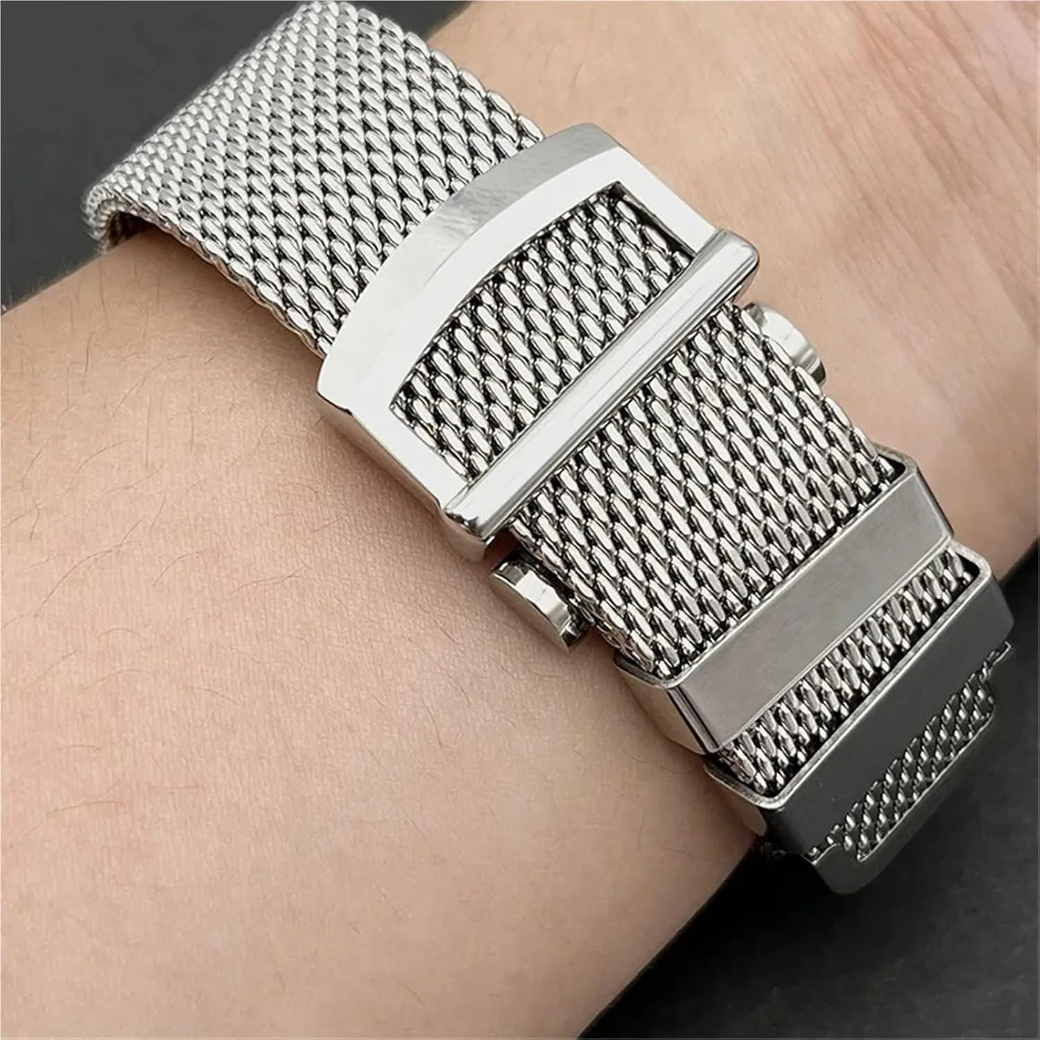 20mm 22mm Bracelet Metal Universal Watchband Stainless Steel Mesh improbable error dramatic discipline virginal Watch Band Braided Strap 