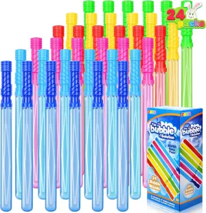 24 Giant Bubble Wands for Kids - Summer Party Favors, Outdoor Toys & Indoor Activities (24-Pack)