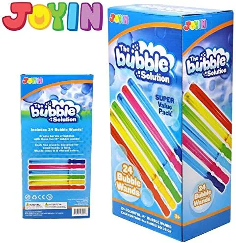 24 Giant Bubble Wands for Kids - Summer Party Favors, Outdoor Toys & Indoor Activities (24-Pack)