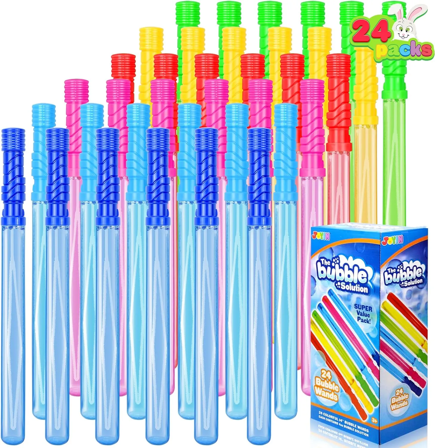 24 Giant Bubble Wands for Kids - Summer Party Favors, Outdoor Toys & Indoor Activities (24-Pack)