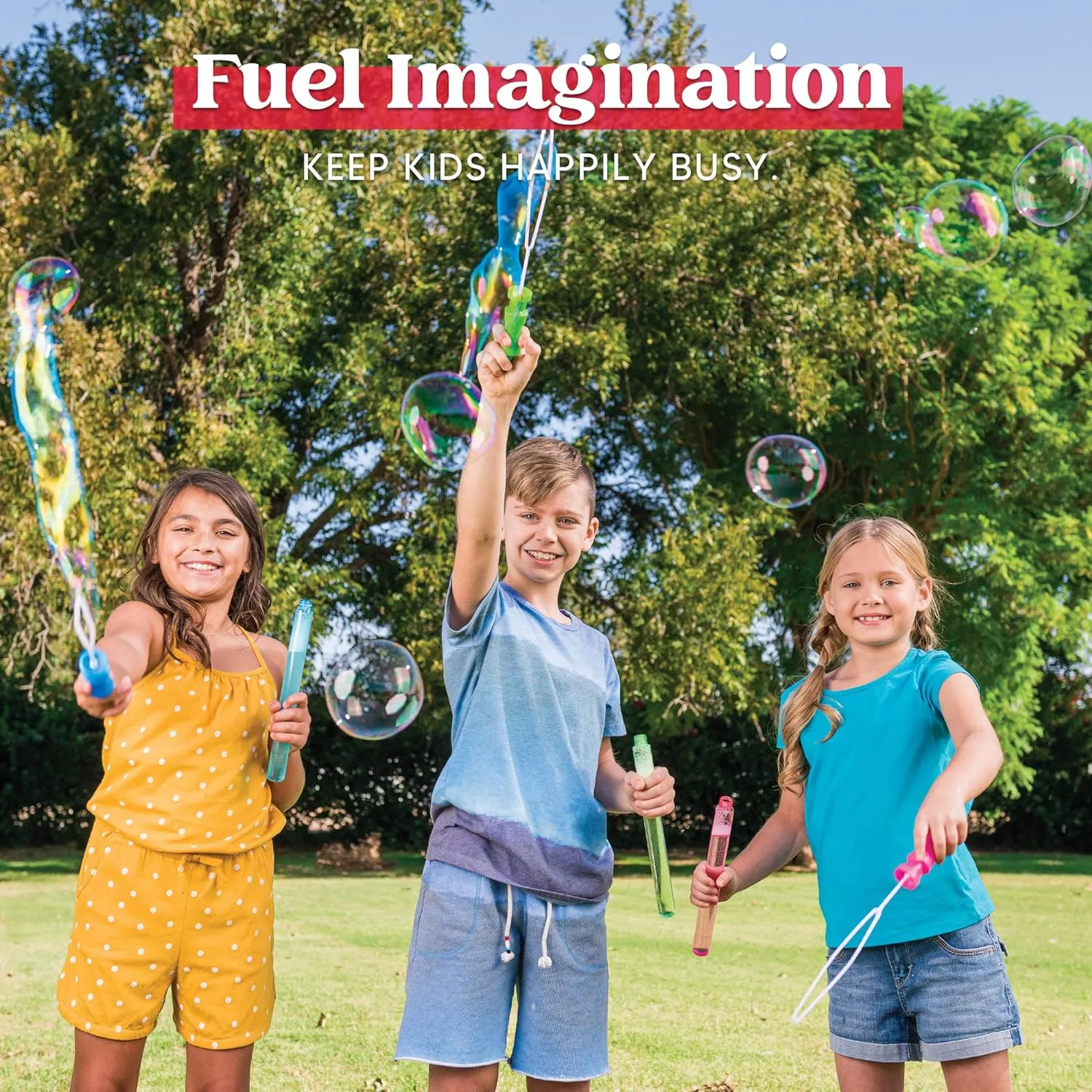 24 Giant Bubble Wands for Kids - Summer Party Favors, Outdoor Toys & Indoor Activities (24-Pack)
