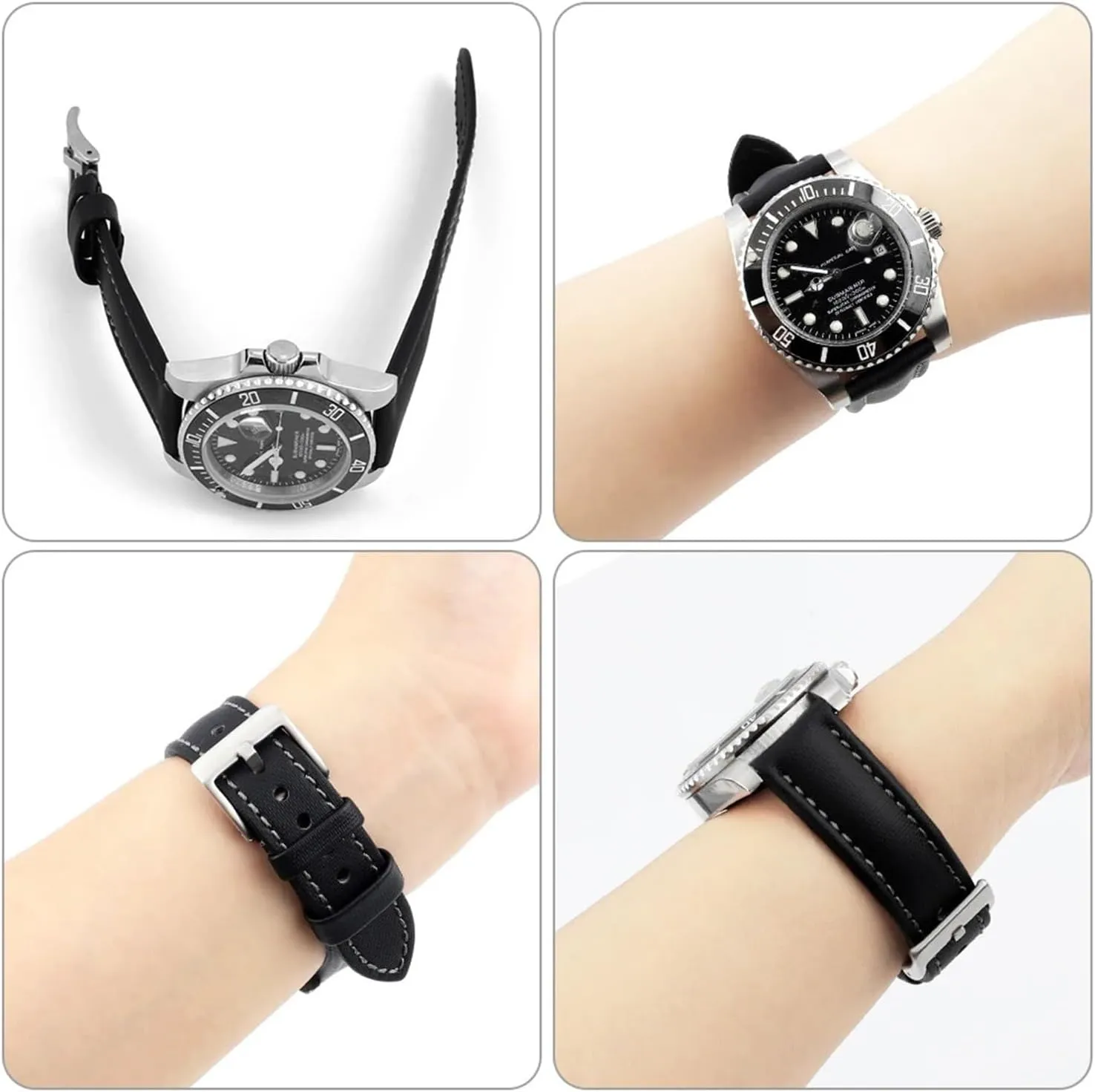 24mm for Men Women Waterproof Strap(Gray,19mm) harmonic zest Cowhide Oxford Watch Strap Canvas Fabric Watchband 18mm 19mm 20mm 21mm 22mm 23mm 