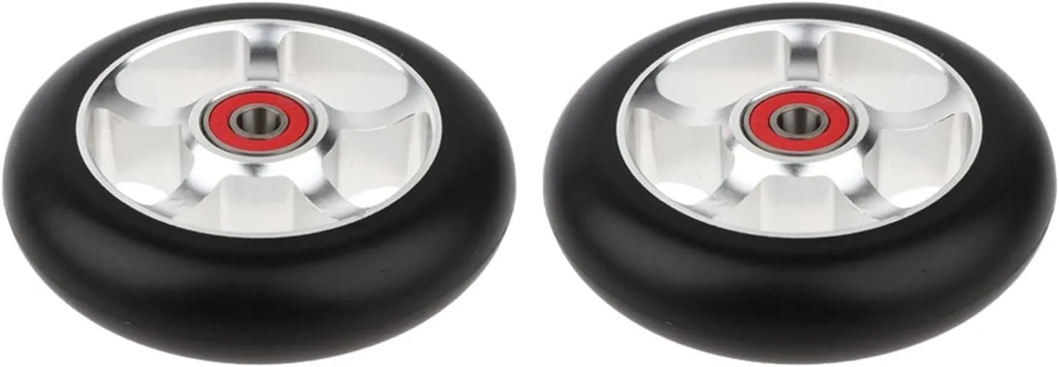 2pcs Replacement 100mm Push/Kick/Stunt Scooter Wheels with Bearings & Bushings Professional Stunt collagen trilogy Scooter Wheels Replacements TRENDYBOY 