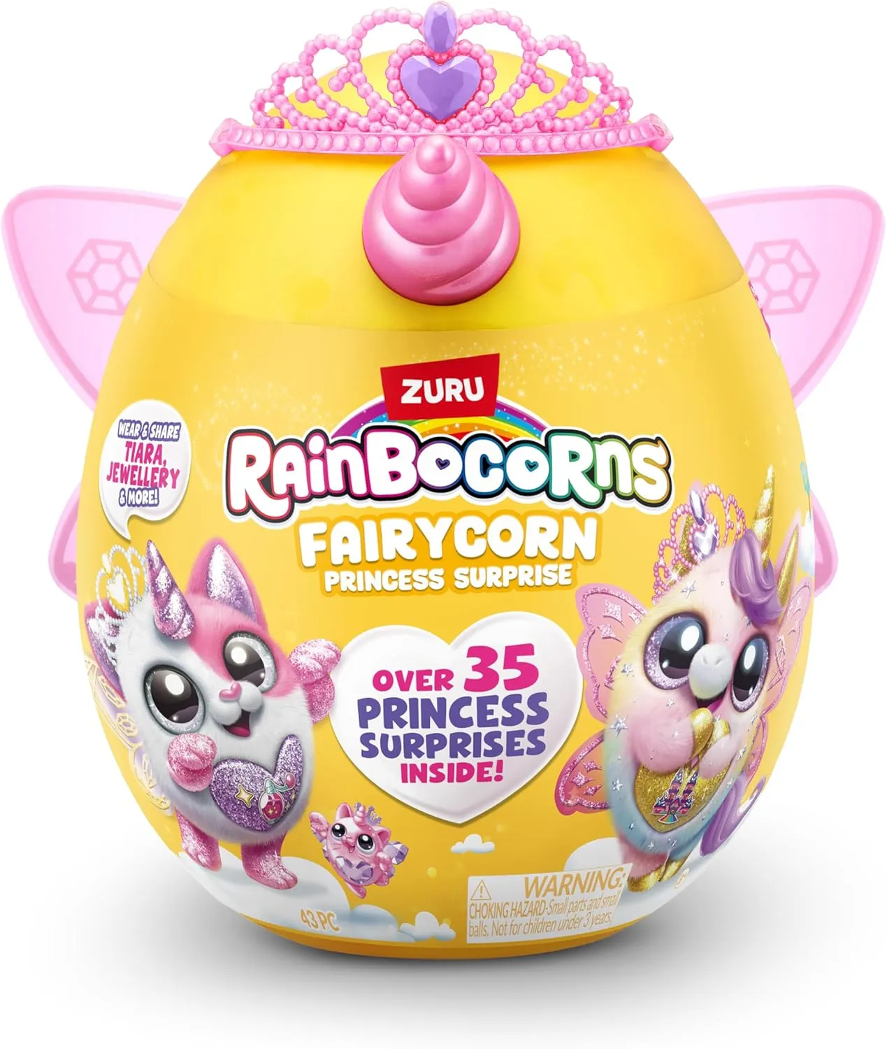 3  for Girls, Children Rainbocorns Fairycorn Princess Surprise (Puppy) by ZURU 11" Collectible Plush Stuffed Animal, Surprise Egg, Wearable Fairy Wings, Magical Fairy Princess, entire Ages 