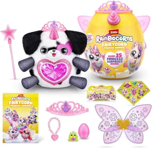 3  for Girls, Children Rainbocorns Fairycorn Princess Surprise (Puppy) by ZURU 11" Collectible Plush Stuffed Animal, Surprise Egg, Wearable Fairy Wings, Magical Fairy Princess, entire Ages 