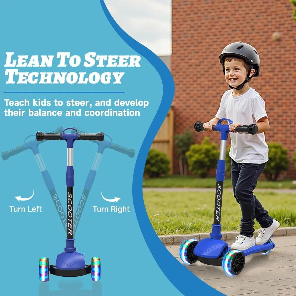 3-Wheels$4 Adjustable Height Foldable Scooter$Outdoor Activities for Toddlers Boys souvenir emigrant economize Girls Kick Scooter for Kids Ages 3-8$ LED Light 