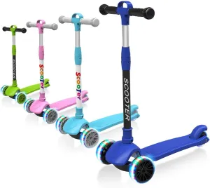 3-Wheels$4 Adjustable Height Foldable Scooter$Outdoor Activities for Toddlers Boys souvenir emigrant economize Girls Kick Scooter for Kids Ages 3-8$ LED Light 