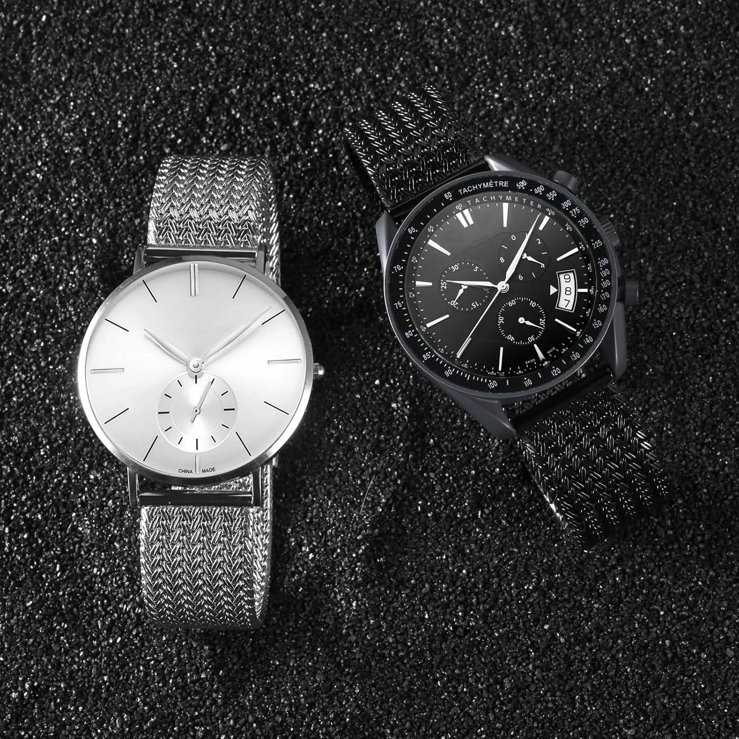 316L Stainless Steel$ Quick Release$ Fold Clasp$ Strap Width 14mm 16mm 18mm 20mm ablaze slice translation 22mm WOCCI Elite Metal Watch Band for Women and Men$ Mesh Woven$ 