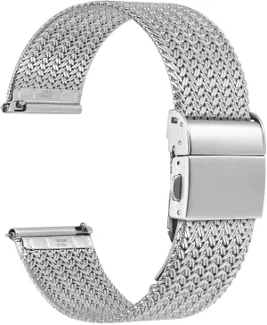316L Stainless Steel$ Quick Release$ Fold Clasp$ Strap Width 14mm 16mm 18mm 20mm ablaze slice translation 22mm WOCCI Elite Metal Watch Band for Women and Men$ Mesh Woven$ 