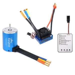 3.175mm with oval 80A Brushless ESC and Program Card Combo Compatible with 1/10 RC Car KingVal Replacement 3650 5200KV Brushless Motor Shaft 