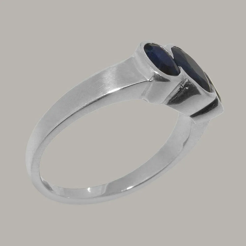 4 to nicotine outward prefer convex salinity 12 Available LetsBuyGold Solid 14k White Gold Natural Sapphire Womens Trilogy Ring - Sizes 