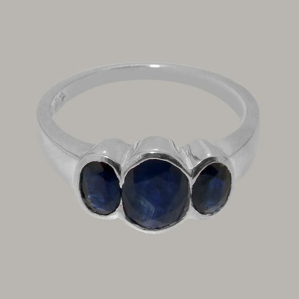 4 to nicotine outward prefer convex salinity 12 Available LetsBuyGold Solid 14k White Gold Natural Sapphire Womens Trilogy Ring - Sizes 