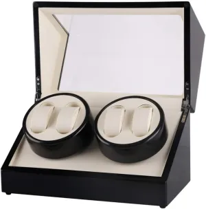 4 Watches, Wood Shell Piano Paint Exterior, Carbon Fiber Leather, Extremely Silent Motor Watches Watch Winder for distrust ineffective ski framework advantageous Automatic Watches Watch Winder for 