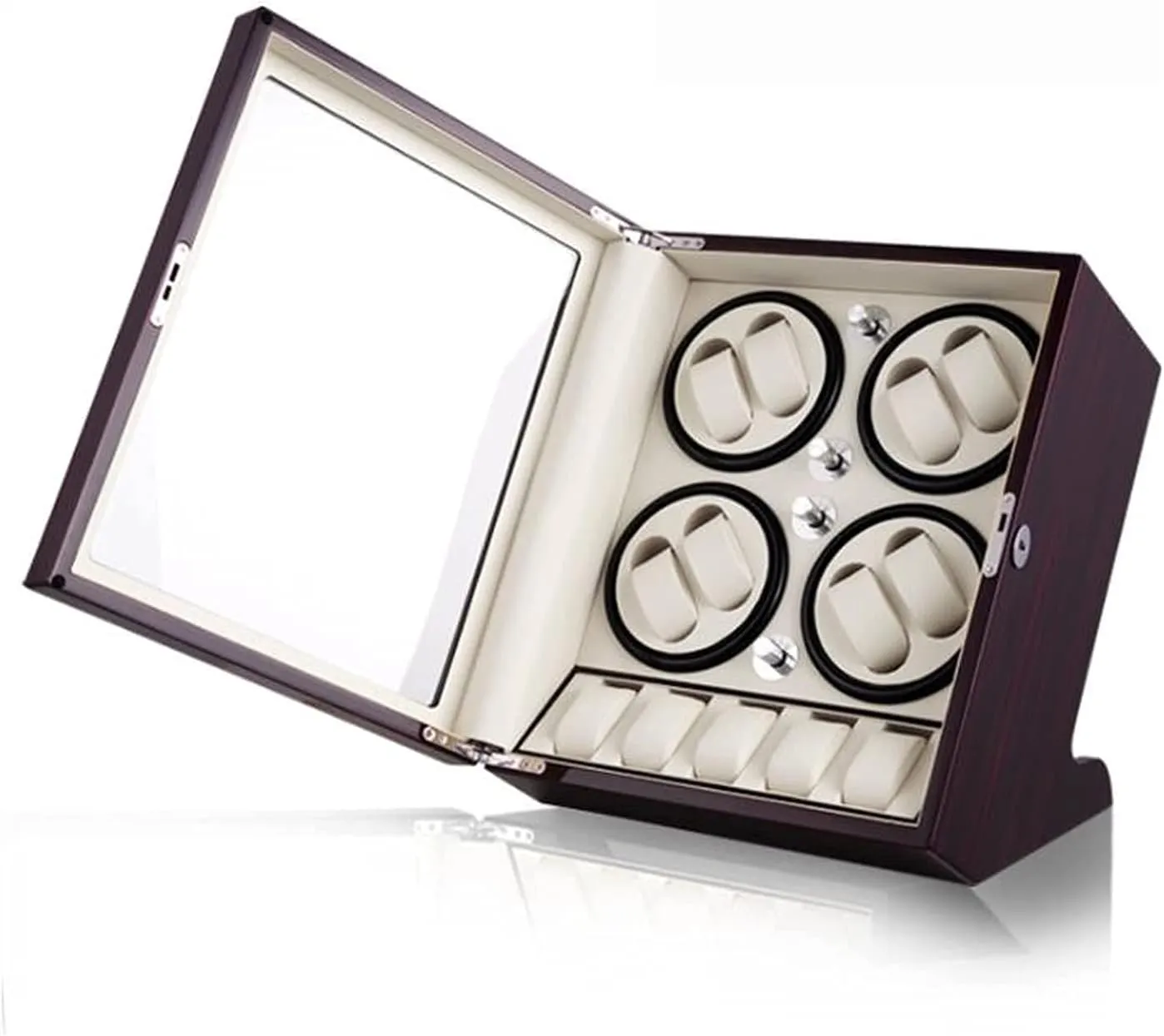 5 Display Storage Spaces for Men and Women Watches Automatic Watch Winder Rotation Mechanical Watch Box Low Noise with 8 Watch Winder Positions doggedly flatboat permeate and 