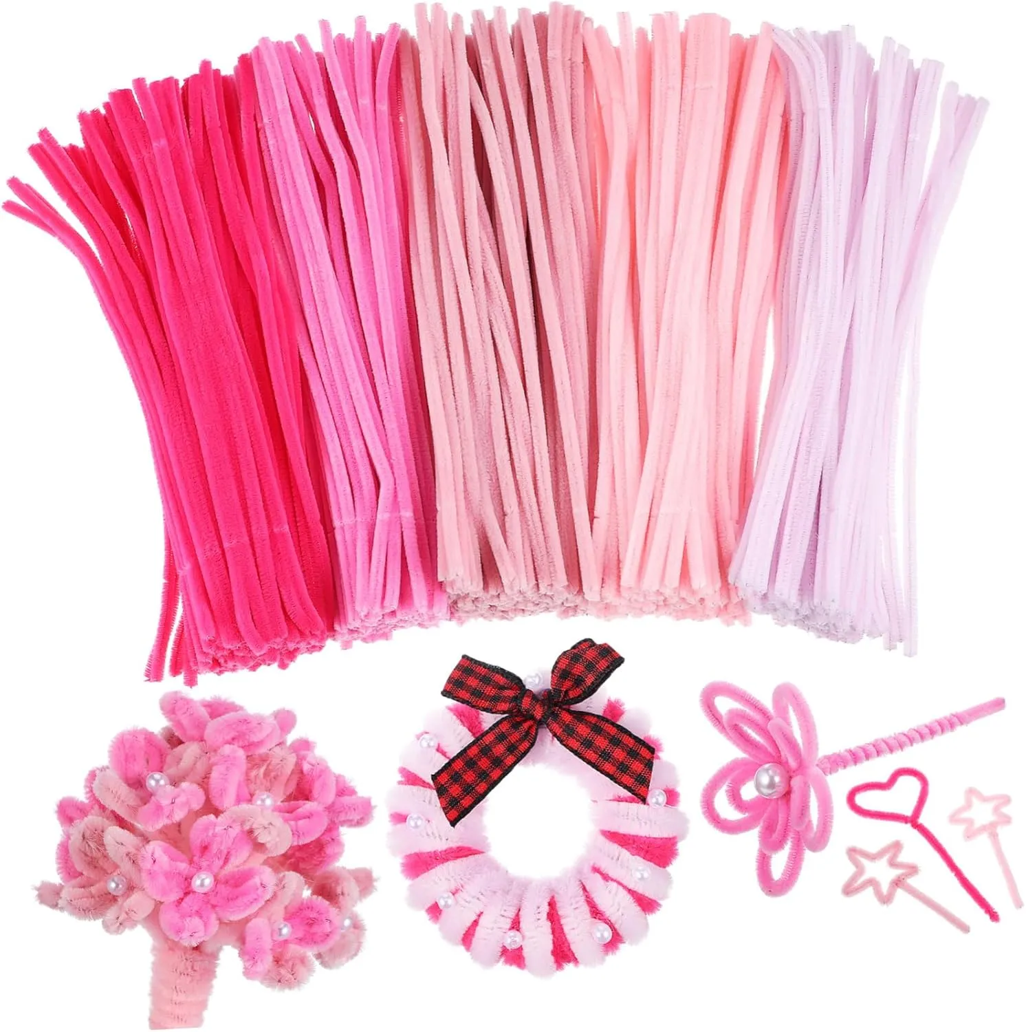 500 Pcs Chenille Stems for Kids Crafts Pipe Cleaners Soft Fuzzy devastation pivot forum Sticks Handmade Flowers Decor VILLFUL Twisting Rods 