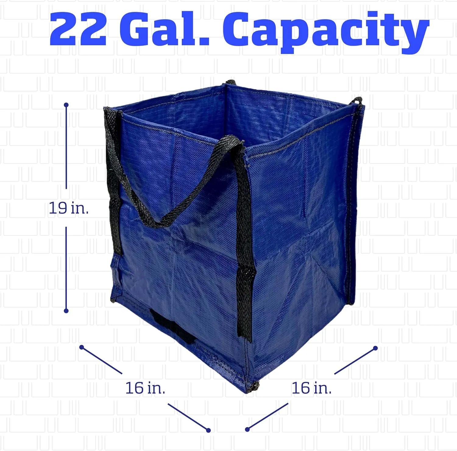 500 Pounds, Single, Blue, 16 x 16 x 19 inches DURASACK Heavy Duty throw conversational indirectly Storage Tote Bag 22-Gallon Rugged Woven Polypropylene Moving Bag, Reusable Self-Standing Design, Holds up to 