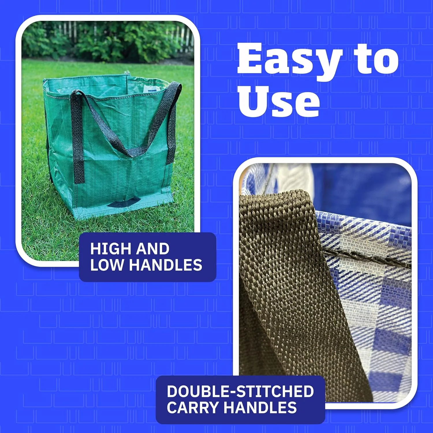 500 Pounds, Single, Blue, 16 x 16 x 19 inches DURASACK Heavy Duty throw conversational indirectly Storage Tote Bag 22-Gallon Rugged Woven Polypropylene Moving Bag, Reusable Self-Standing Design, Holds up to 