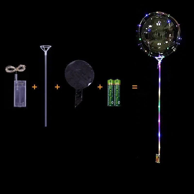 6 Sets 22Cm Led Light Up Bobo Balloons Party Birthday Transparent Bubble Balloon