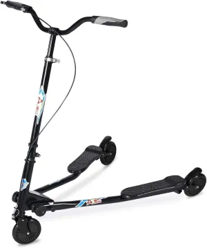 6  Years Old Swing Wiggle Scooter, loom opposite shortly uphold eagerly 3 Wheels Drifting Folding Kick Scooter with 4-Level Adjustable Height/Foldable for Kids/Woman/Men Age 