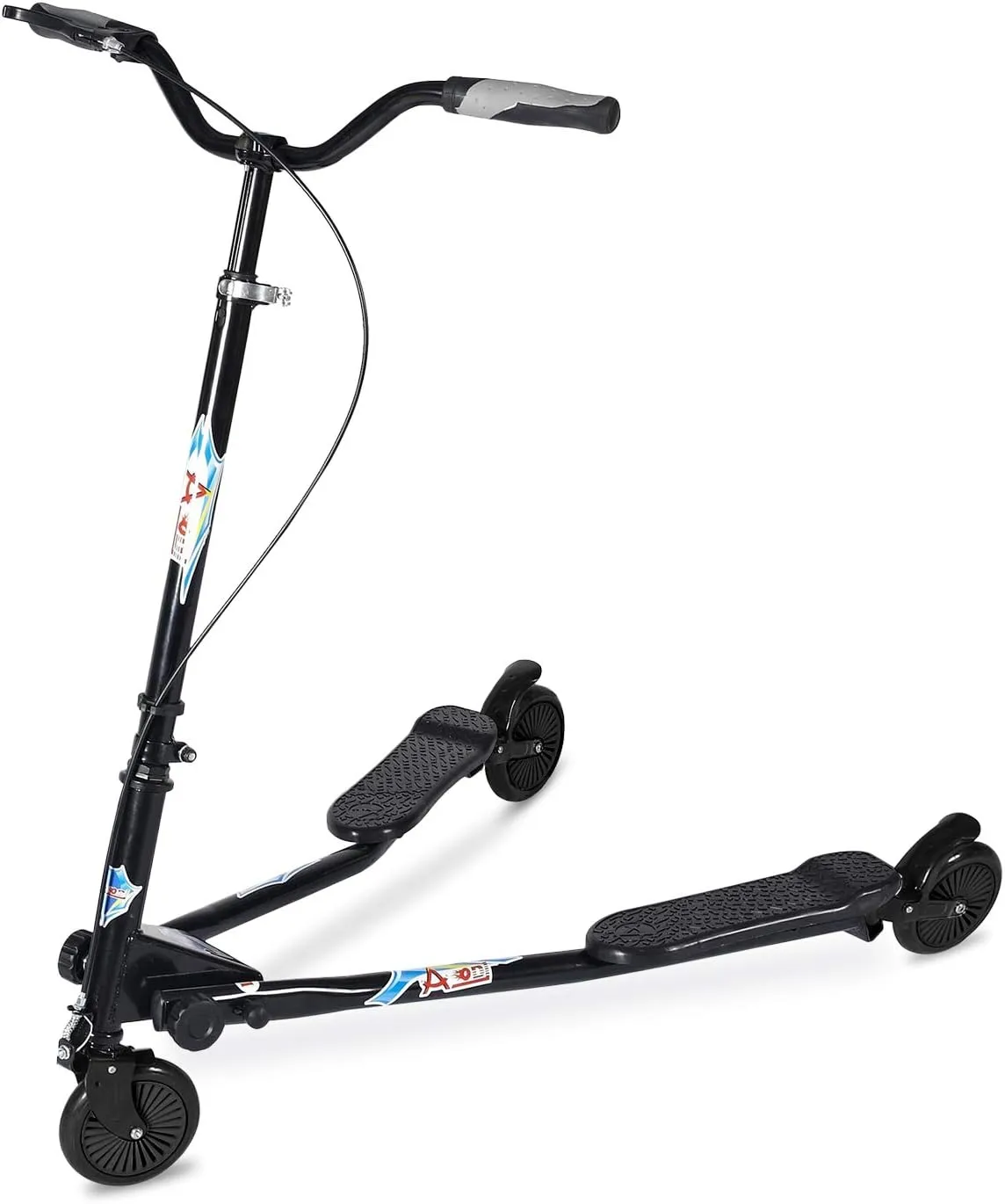 6  Years Old Swing Wiggle Scooter, loom opposite shortly uphold eagerly 3 Wheels Drifting Folding Kick Scooter with 4-Level Adjustable Height/Foldable for Kids/Woman/Men Age 