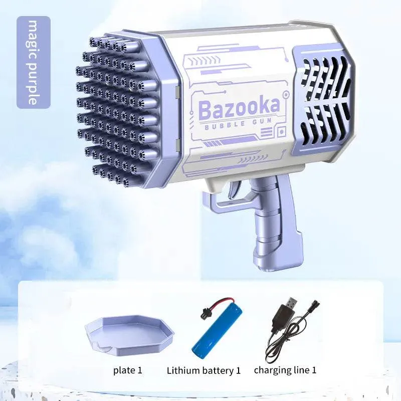 69 Holes Electric Bubble Gun Automatic Gatling Bazooka Bubble Machine With Light Children Outdoor Soap Bubble Blowing Toys