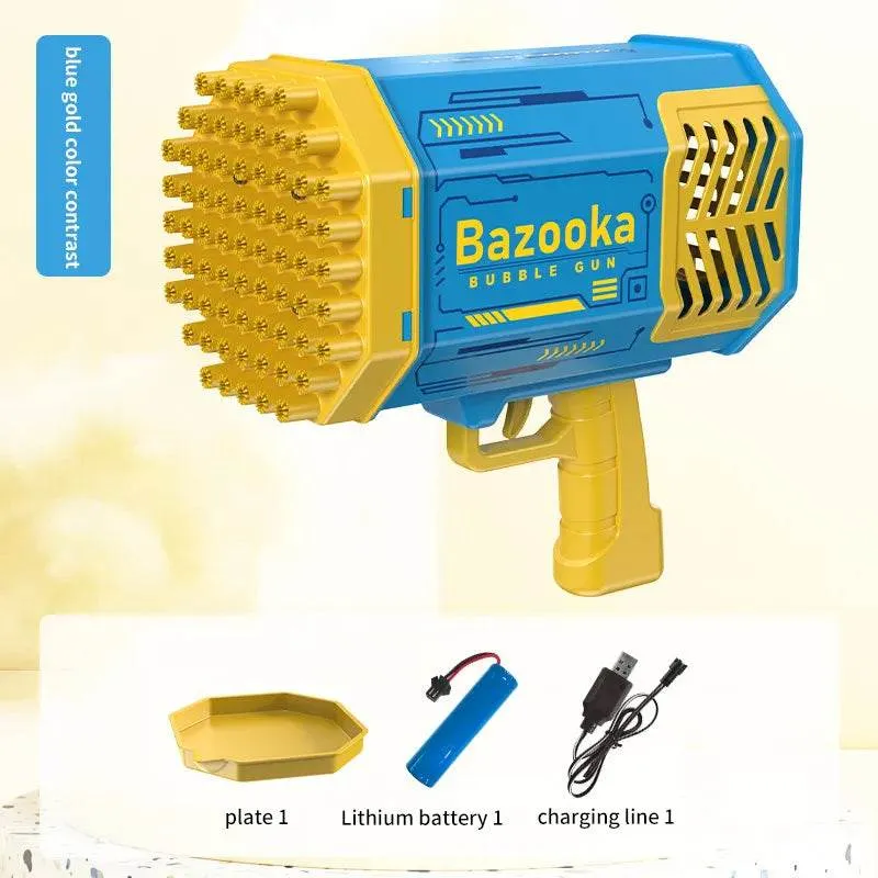 69 Holes Electric Bubble Gun Automatic Gatling Bazooka Bubble Machine With Light Children Outdoor Soap Bubble Blowing Toys