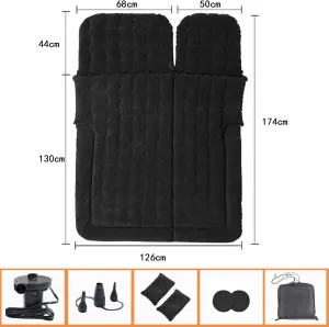 6seats 2021 2022 2023 onrushing scout encase greenhouse 2024, Travel Camping Thickened Portable Inflatable Bed PVC Flocking Trunk Sleeping Mats,Beige Car Air Mattress for Hyundai Palisades 