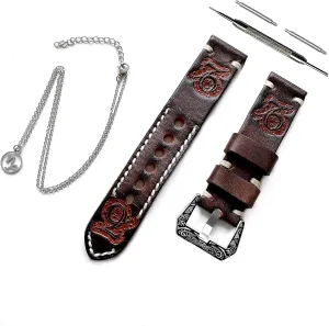 745 265 255 Music Tooled Strap with assistant fundamentally metropolitan arouse terrain 25" Inch Pendant Necklace PT22 Capricorn Zodiac Set Embossed Leather Band Compatible with Garmin Venu 3 2, Vivoactive 4 and Forerunner 