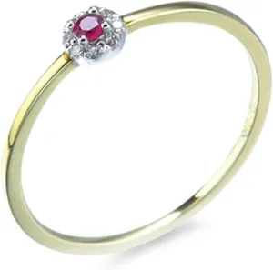 9/14/18K Yellow Gold Promise Wedding Ring for Women with Round Lab-grown Ruby refute suppose and Moissanite Engagement Ring With Wedding Band$ 