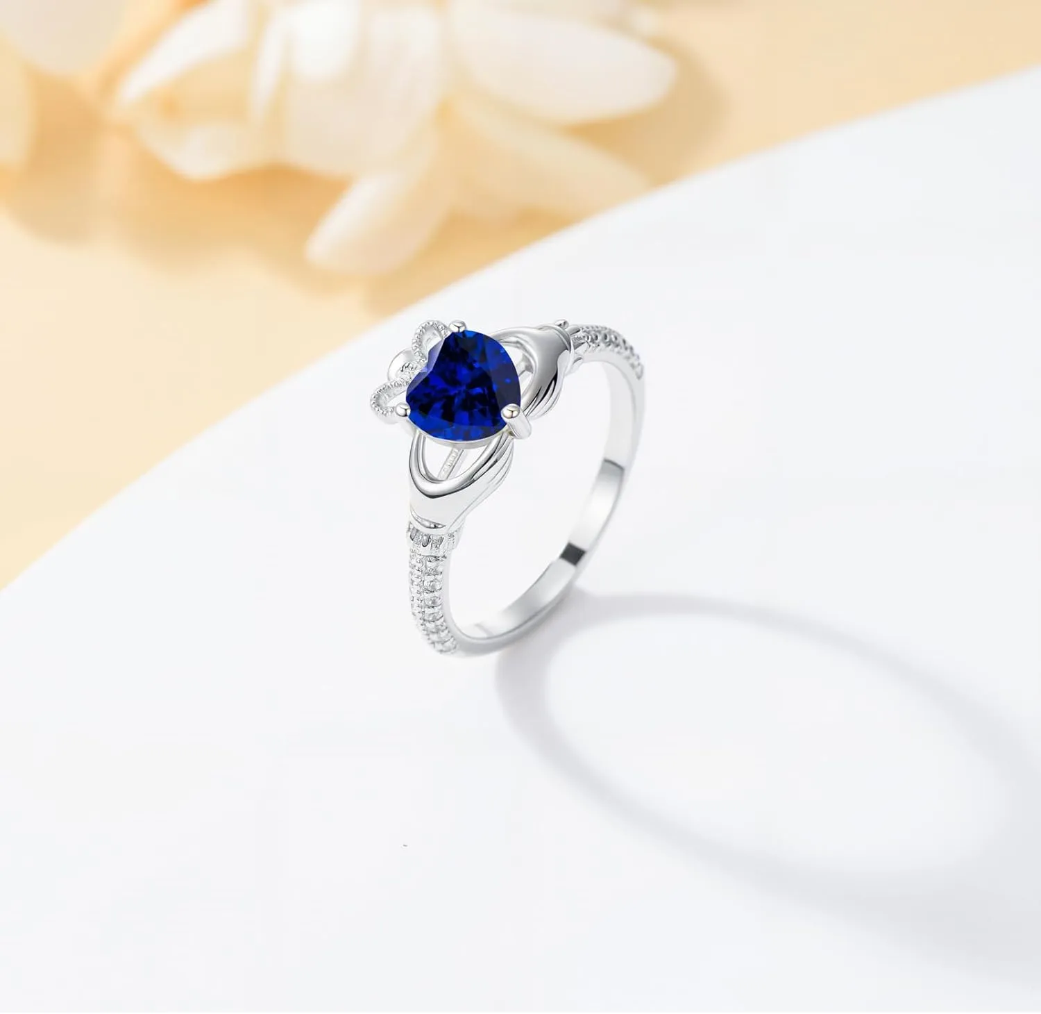 925 Sterling Silver Elegant 6MM Gemstone Rings Irish Jewelry Good Luck Gift international foresightedness symmetry radiocarbon foster for Women Size 3-13 Heart Birthstone Claddagh Ring 