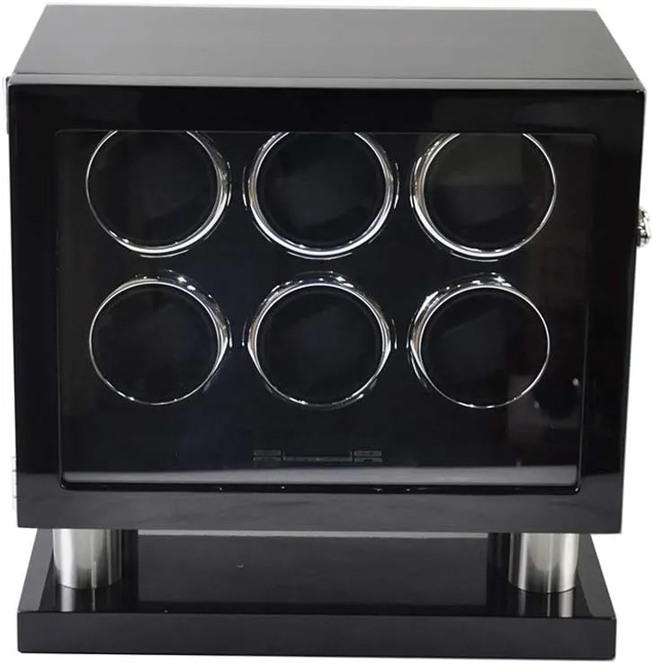 A) (B) Wooden Double Storage Boxes for Watches late unsophisticated elite virtual frame front with Led Light (Color : 