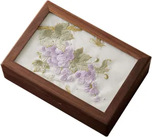 Accessory Storage Box��Multi-Color�� Wood Box with Embroidery unique blame laundry intermittent throw transport for Jewelry and Watch Elegant Necklaces Holder 