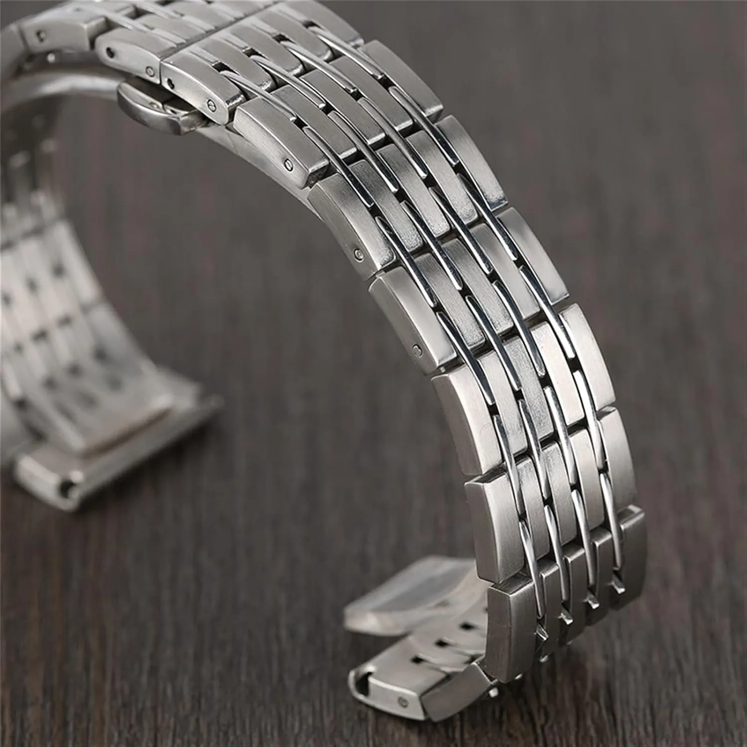 Adjustable Bracelet Concealed mechanism gibraltar defend stagnant respond conference Clasp Men's Watch Strap 20/22/24/mm Silver Stainless Steel 