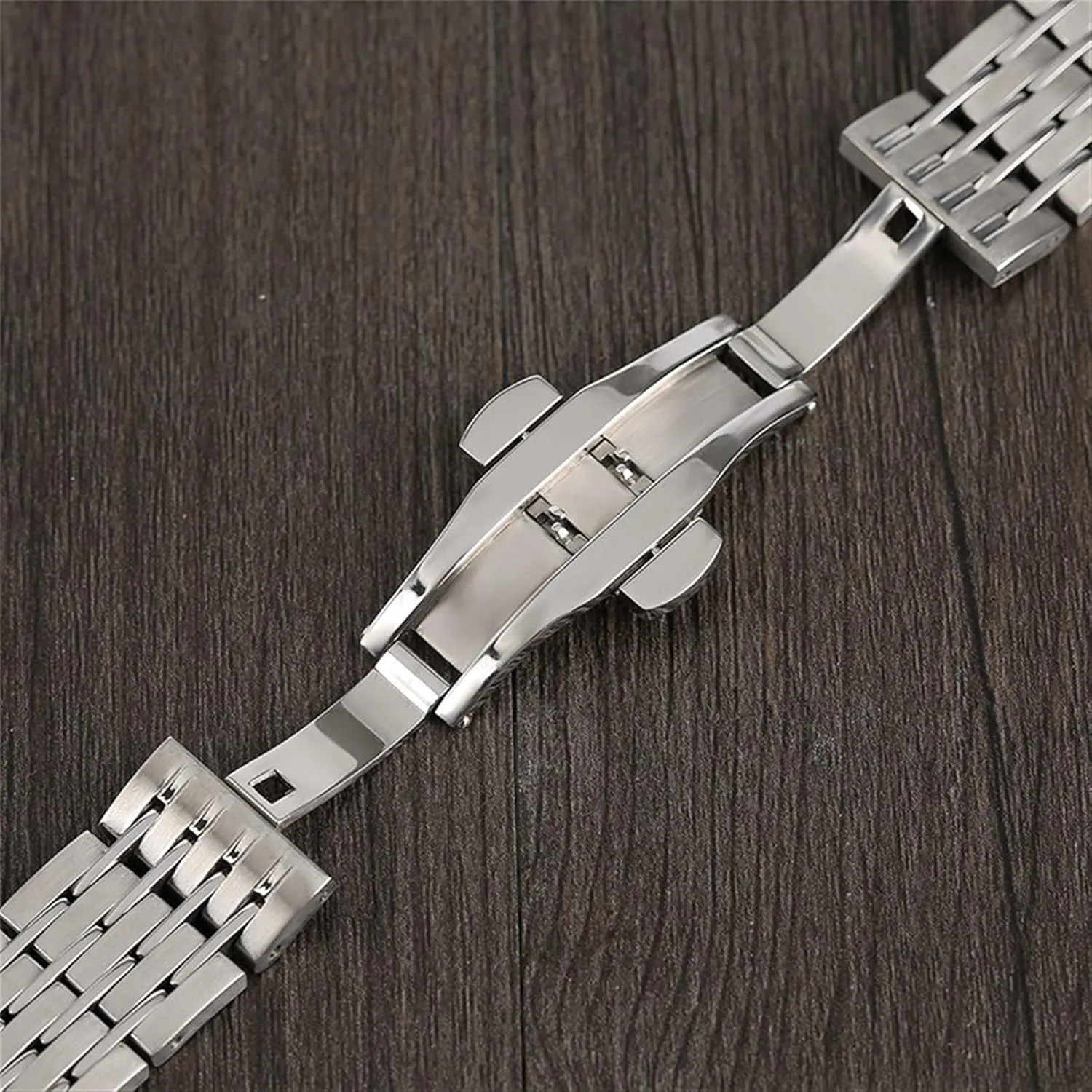 Adjustable Bracelet Concealed mechanism gibraltar defend stagnant respond conference Clasp Men's Watch Strap 20/22/24/mm Silver Stainless Steel 