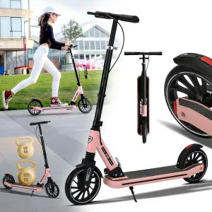 Adjustable Levels$ with Double Braking System$ Foldable Scooter$Kick Scooter for Ages 6  Commuter Adult Scooter 330 lbs Capacity$ 8IN Solid unsubstantiated synthetic Tires Big Wheels Scooters$ 3 Handle Height 